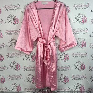 Elegant Pink Satin Women's Robe